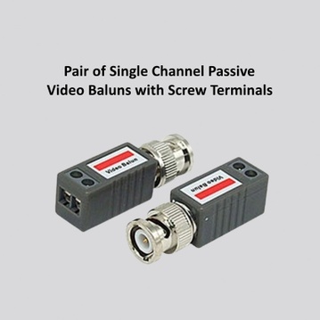 Pair of Single Channel Passive Video Baluns with Screw Terminals