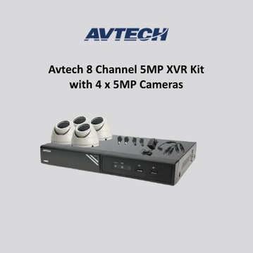 Avtech 8 Channel 8MP XVR Kit with 4 x 5MP Turret Cameras
