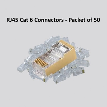 RJ45 Cat 6 Connectors - Packet of 50