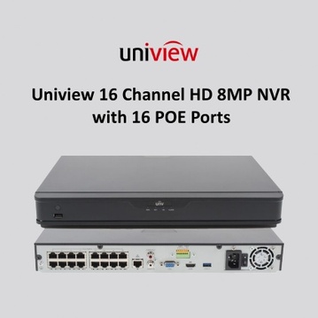 Uniview 16 Channel 502 Series 8MP IQ NVR with 16 POE Ports