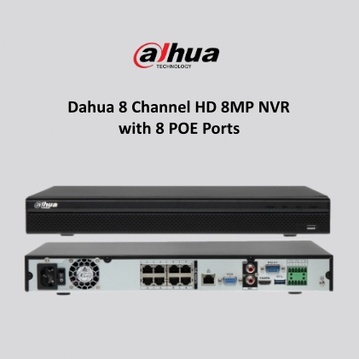 Dahua 8 Channel High Definition 8MP AI NVR with 8 POE Ports