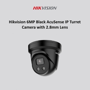 HikVision 6MP Black AcuSense IP Turret Camera with 2.8mm Lens
