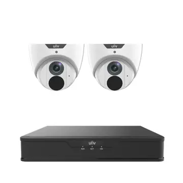 Uniview 4 Channel 8MP NVR  with 2 x Uniview 6MP IP Turret Cameras