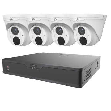 Uniview 8 Channel 501Series 8MP NVR with 4 x Uniview Prime Series 6MP Turret Cameras