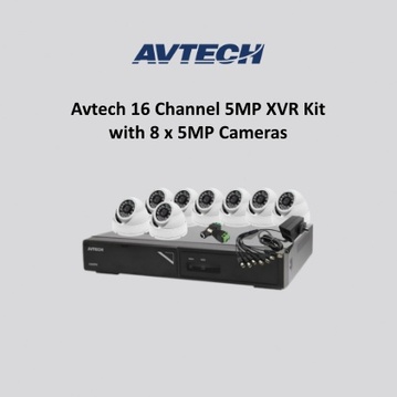 Avtech 16 Channel 5MP XVR Kit with 4 x 5MP Cameras