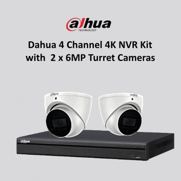 Dahua 4 Channel 8MP NVR Kit with 2 x 6MP Turret Cameras