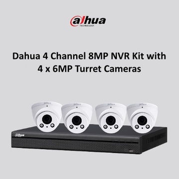 Dahua 4 Channel 8MP NVR Kit with 4 x 6MP Turret Cameras