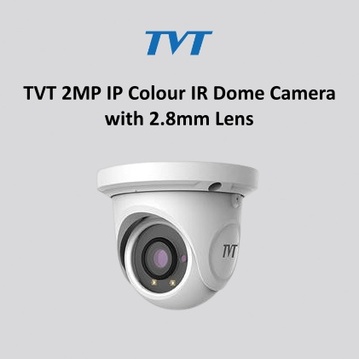 TVT 2MP IP Colour IR Dome Camera with 2.8mm Lens