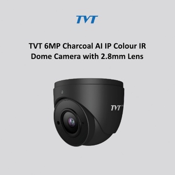 TVT 6MP Charcoal AI IP Colour IR Dome Camera with 2.8mm Lens