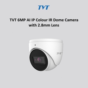 TVT 6MP AI IP Colour IR Dome Camera with 2.8mm Lens 