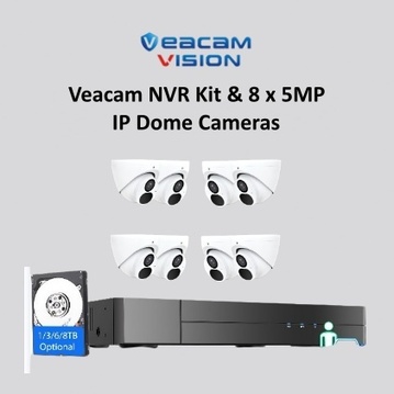 Veacam NVR Kit & 8 x 5MP IP Dome Cameras  