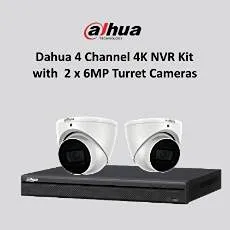 Dahua 4 Channel 8MP NVR with 2 x Dahua 6MP Turret Cameras & 2TB Hard Drive