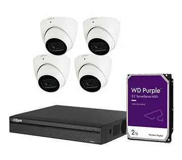 Dahua 8 Channel 8MP XVR Kit with 4 x 5MP Turret Cameras & 1 x 2TB Surveillance Hard Drive