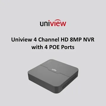 Uniview 4 Channel 8MP NVR with 4 POE Ports & 2TB Hard Drive