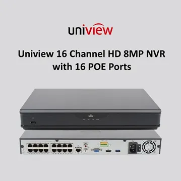 Uniview 16 Channel 502 Series 8MP IQ NVR with 16 POR Ports & 4TB Hard Drive