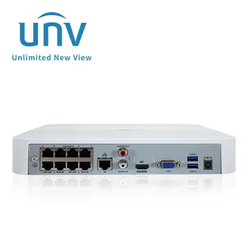 Uniview Prime Series 8 Channel HD 8MP NVR with 8 POE Ports (White Case)