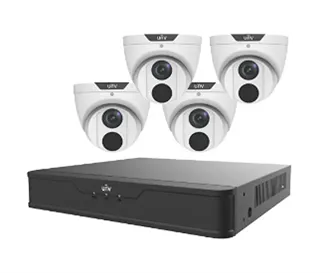 Uniview 4 Channel 8MP 501 Series NVR with 4 Uniview Prime Series 6MP Turret Cameras